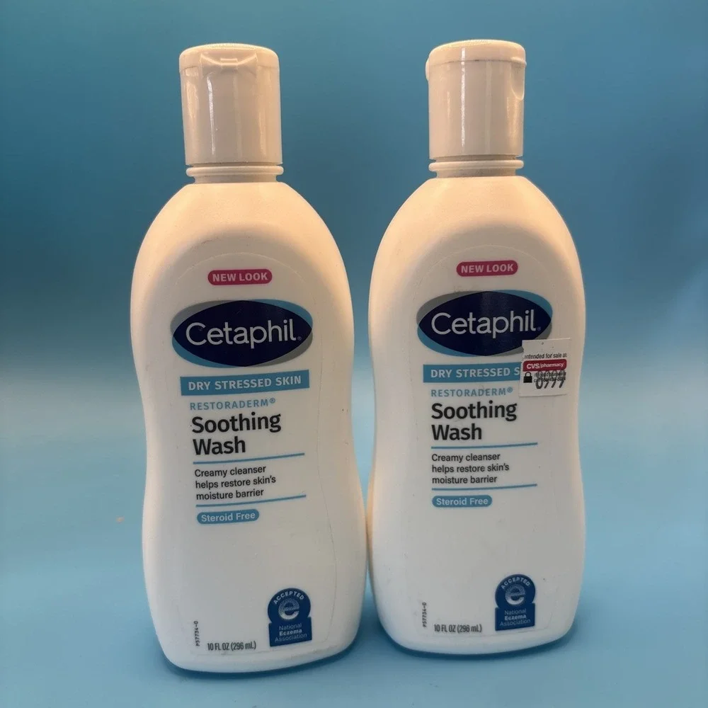 2 Pack - Cetaphil Dry Stressed Skin RESTORADERM Soothing Wash 10 Fl oz